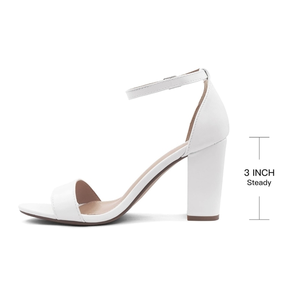 PARTY Women's Chunky Heels Open Toe Heels - Picture 2 of 4